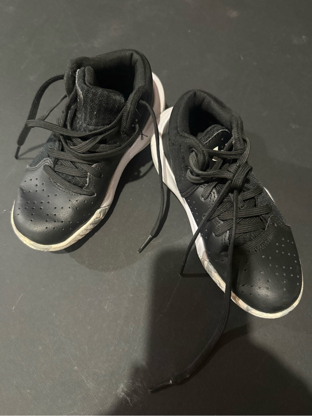 Under Armour Kids Black and White Mid-Top Sneakers